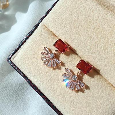 Фарфоровые серьги Милые Элегантные Женская юбка Красные серьги