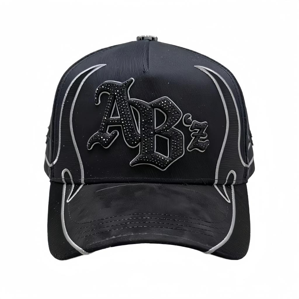 High Quality 5-Panel Curved Brim Baseball Cap with Rhinestone Embellishments Terry Fabric Dobby Style-Sporty Unisex Adult Hat