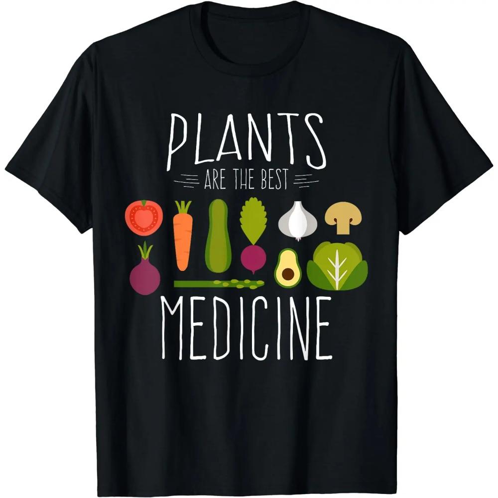 Забавные винтажные футболки Powered Plants с вегетарианской диетой от Vegan, летние графические футболки из хлопка для подарка на день рождения, мужская одежда, большие размеры, унисекс