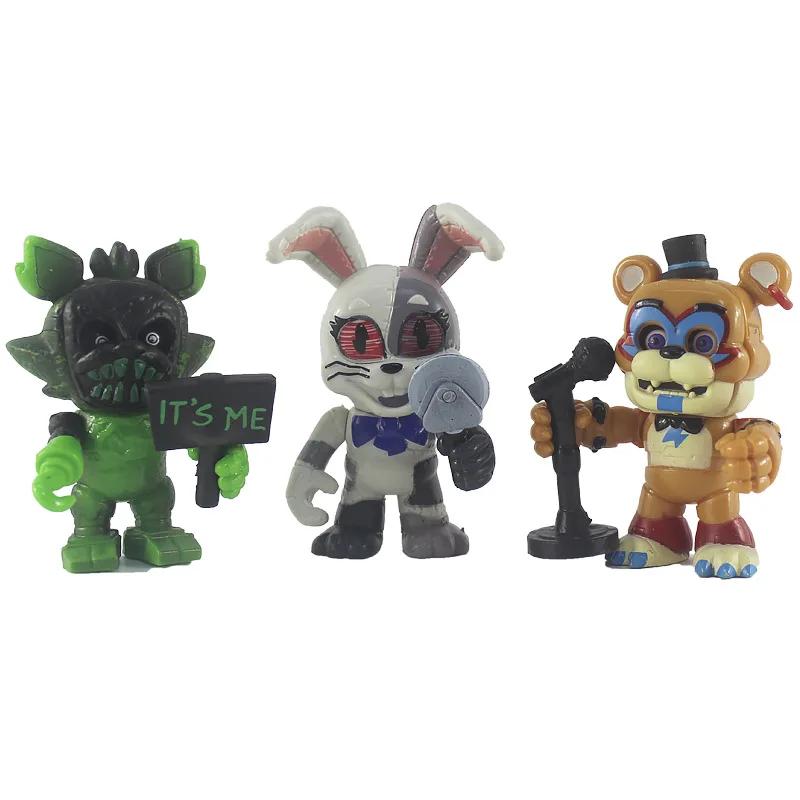 FNAF Игра Паника Полночный Игрушечный Медведь Фокси Чика Фезбер Бонни Смена Лица Фигурка Действия Аниме 1 ШТУКА Случайный Выбор Отправлен