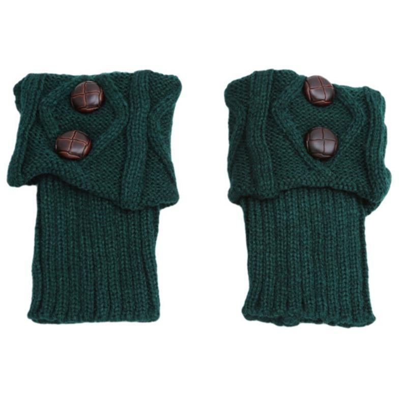 Женские зимние короткие гетры для осени/зимы, короткие сапоги в стиле Лолиты с манжетами и пуговицами, вязаные крючком женские сапоги до колена