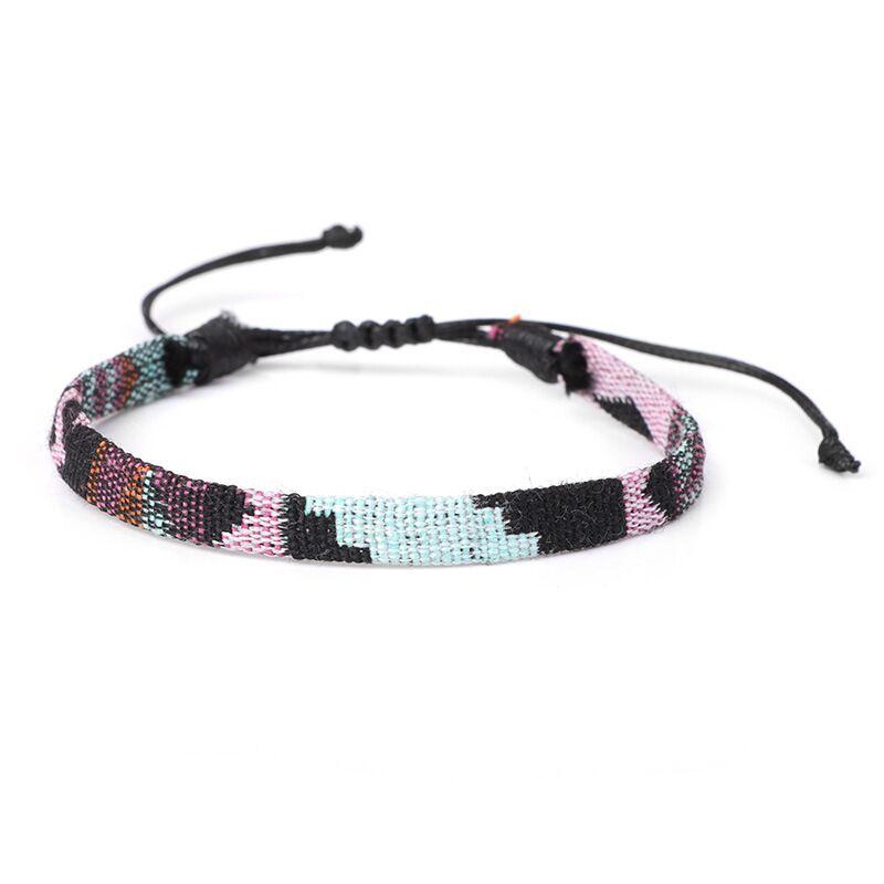 Модный браслет в стиле Богемия, этнические плетеные браслеты ручной работы, разноцветные вышитые веревочные браслеты для женщин и мужчин