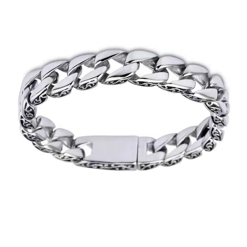 New Retro Punk Fashionable Embossed Pattern Bracelet, Versatile and Simple Bracelet