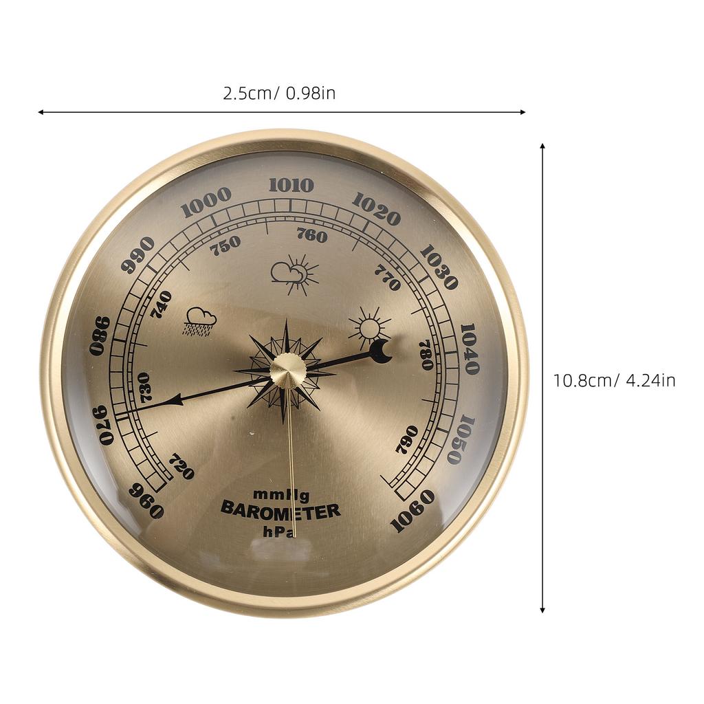 Indoor Pointer Barometer Weather Forecasting Air Pressure Meter Dial Aneroid Barometer Metal Home Barometric Monitoring