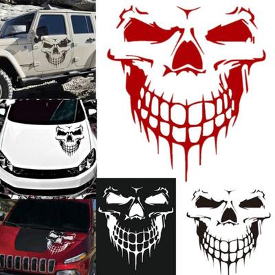 Автомобильная наклейка со светоотражающим черепом, съемный водонепроницаемый декор