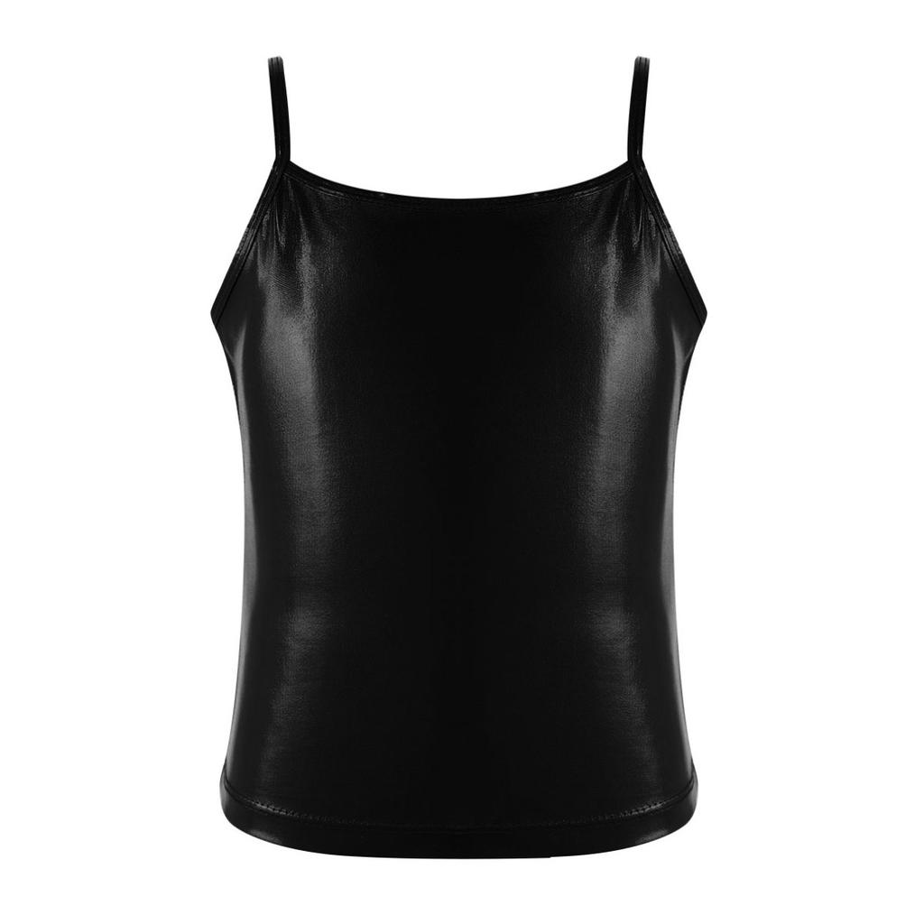 Детские блестящие металлические майки для девочек, майки для балета, танцев, сценических выступлений, футболки