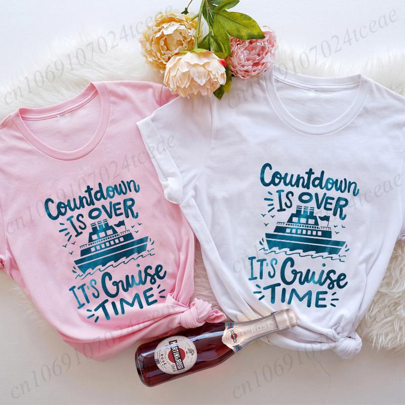 Countdown Is Over It's Cruise Time T-shirts, Cruise Vacation Tshirts, Cruise Ship Tee Shirt,Family Matching Travel Outfits Gift