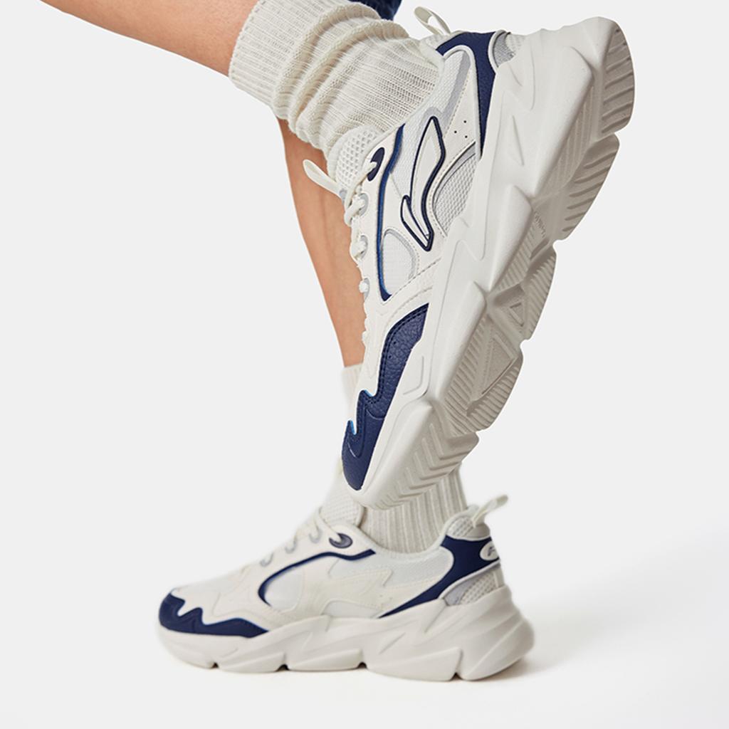 Li Ning Cloud Sea Versatile Retro Thick Sole Height Increasing Shock Absorbing Non-Slip Wear-Resistant Support Low-Top Dad Shoes Men Sneaker AGCU305-2