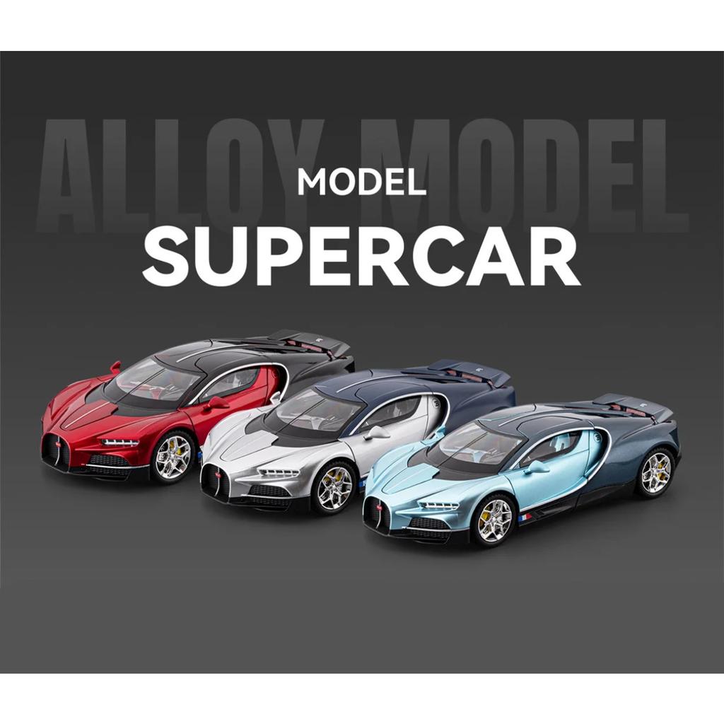 1/24 Bugatti Tourbillon Chiron Сплав Модель Спортивного Автомобиля Литой Металл Гоночные Транспортные Средства Модель Автомобиля Звук и Свет Высокая Симуляция Детский Подарок