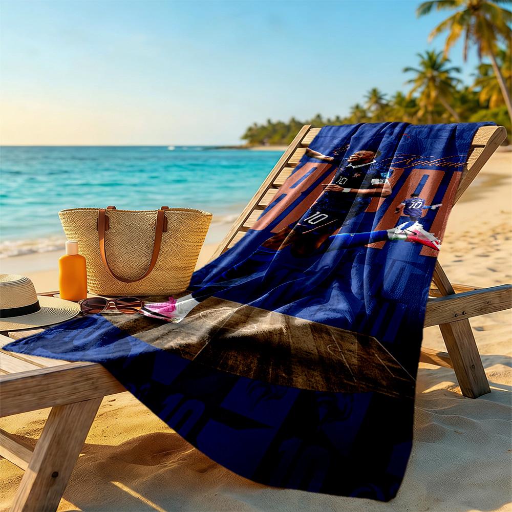Mbappe Beach Towel High Absorbency & Quick-Dry Comfortable Lightweight Suitable for Sports, Travel, Swimming, Yoga, Bathroom, Beach, And Pool