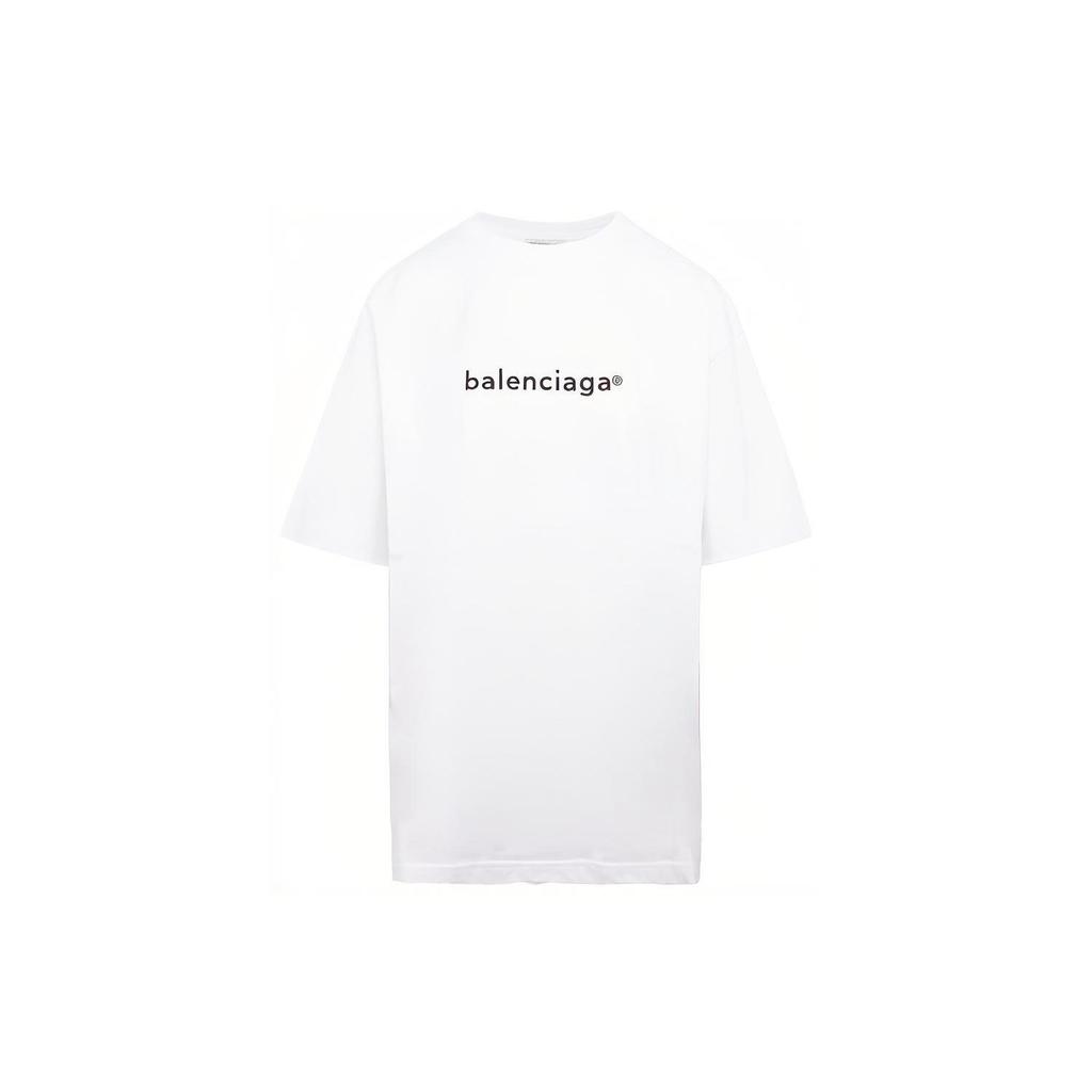 Balenciaga Женская футболка SS21 с приспущенными плечами и рукавами, белая, 641655TIV549040