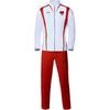 Comfortable Breathable Color Block Zipper Stand Collar Long Pants Sports Set Unisex Sportswear White 552430701-1