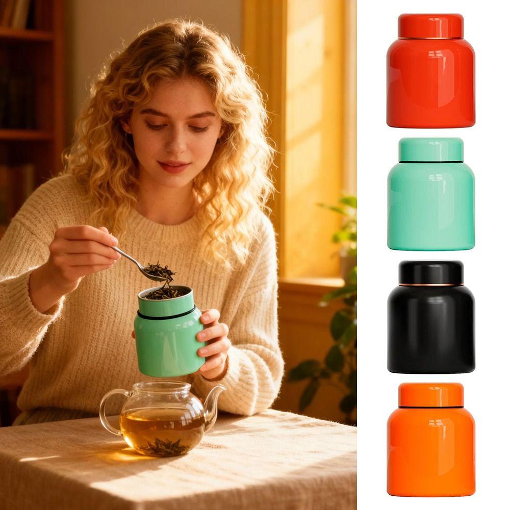 Stainless Steel Tea Tin Large Capacity Sealed Tea Can Portable Tea Jar for Home&Travel