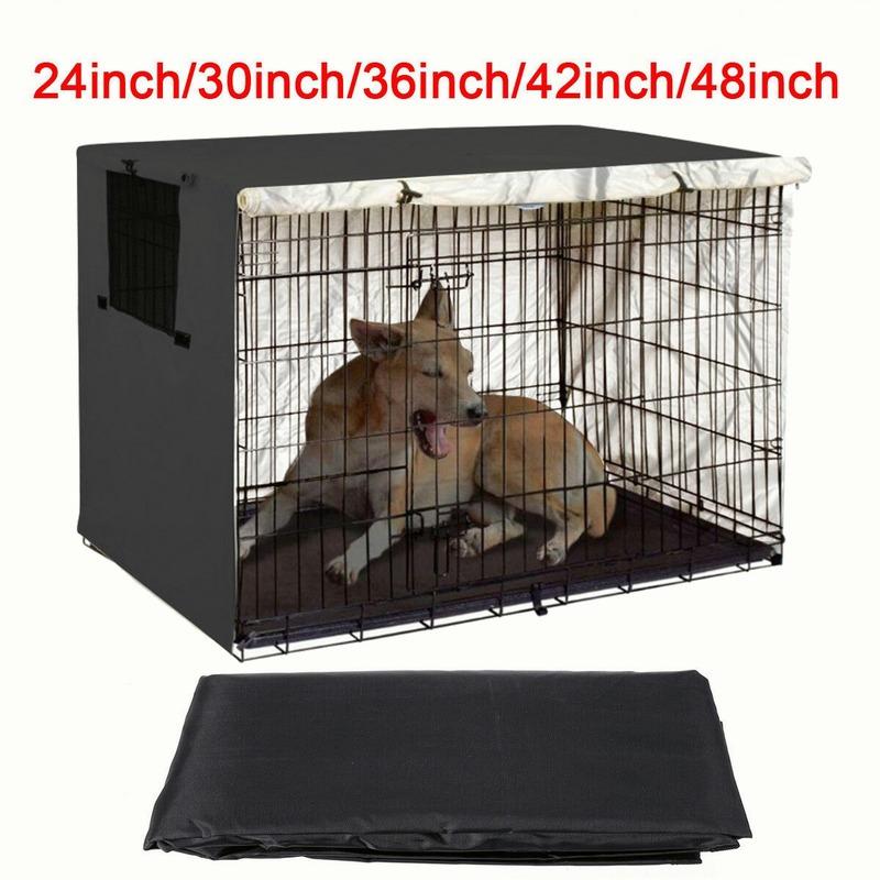 Чехол для клетки для собак, прочный - полиэстер, универсальный чехол для питомника для домашних животных, подходит для проволочной клетки для собак шириной 24-48 дюймов