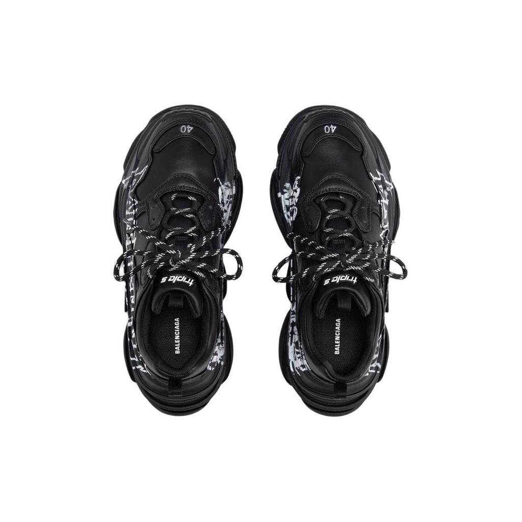 (WMNS) Balenciaga Triple S DIY Металл 'Черно-белый' Женские 524039W2FAY1090