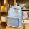 Middle School Student Backpack Solid Color Women's Large Capacity Schoolbag