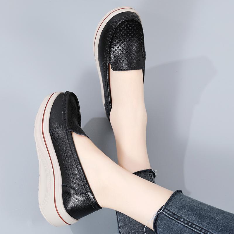 35-42 женские туфли большого размера из кожи сосновой крошки женские туфли на толстой подошве женские повседневные туфли