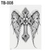 Large Black Men Women Waterproof Body Art Full Back Temporary Tattoo Stickers