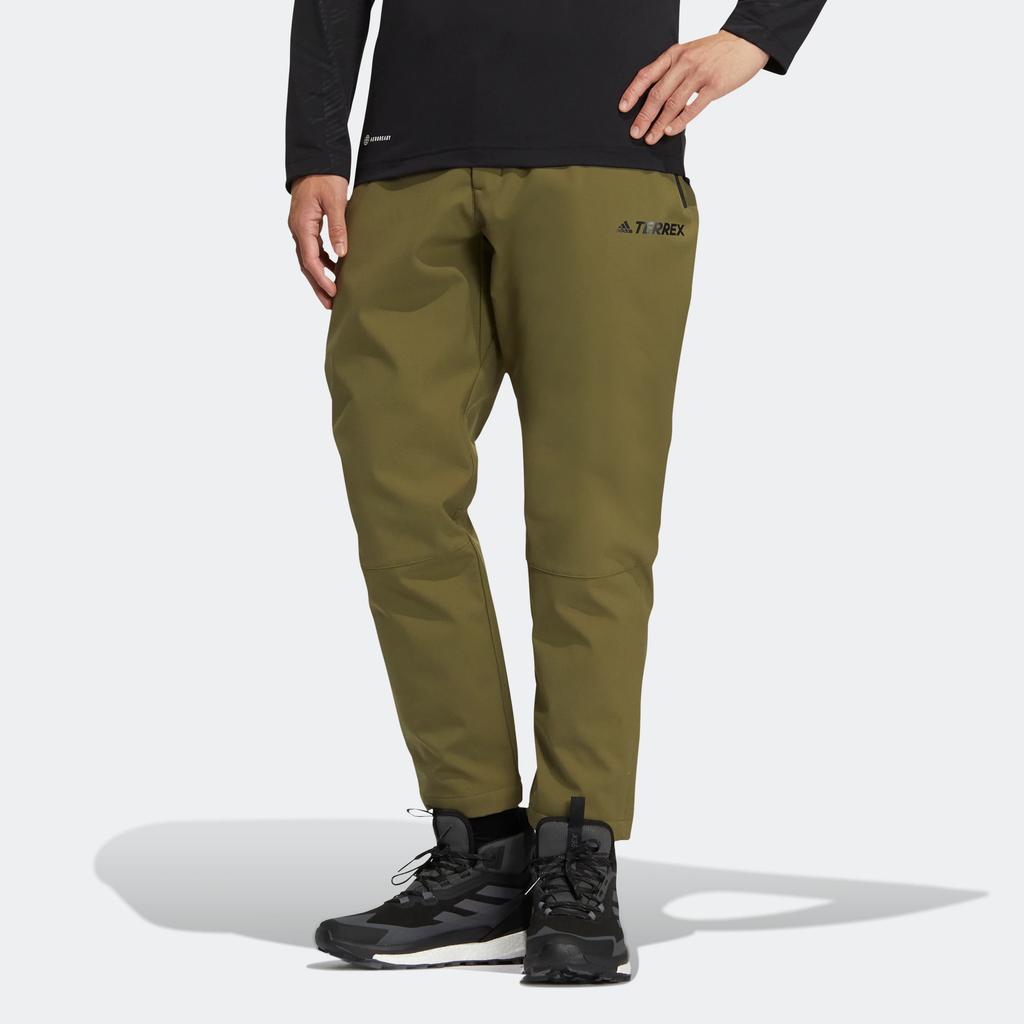 Adidas Брюки с начесом и логотипом, мужские штаны, зеленые HM9720