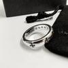 925 Silver Croissant Cross Ring: Unisex Minimalist Hip Hop Style