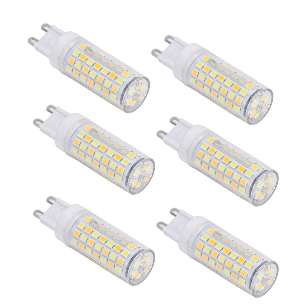 6pcs 90LED G9 Light Bulb 9W 220V Dimmable Soft Warm White LED Bulb for Chandelier Ceiling Wall