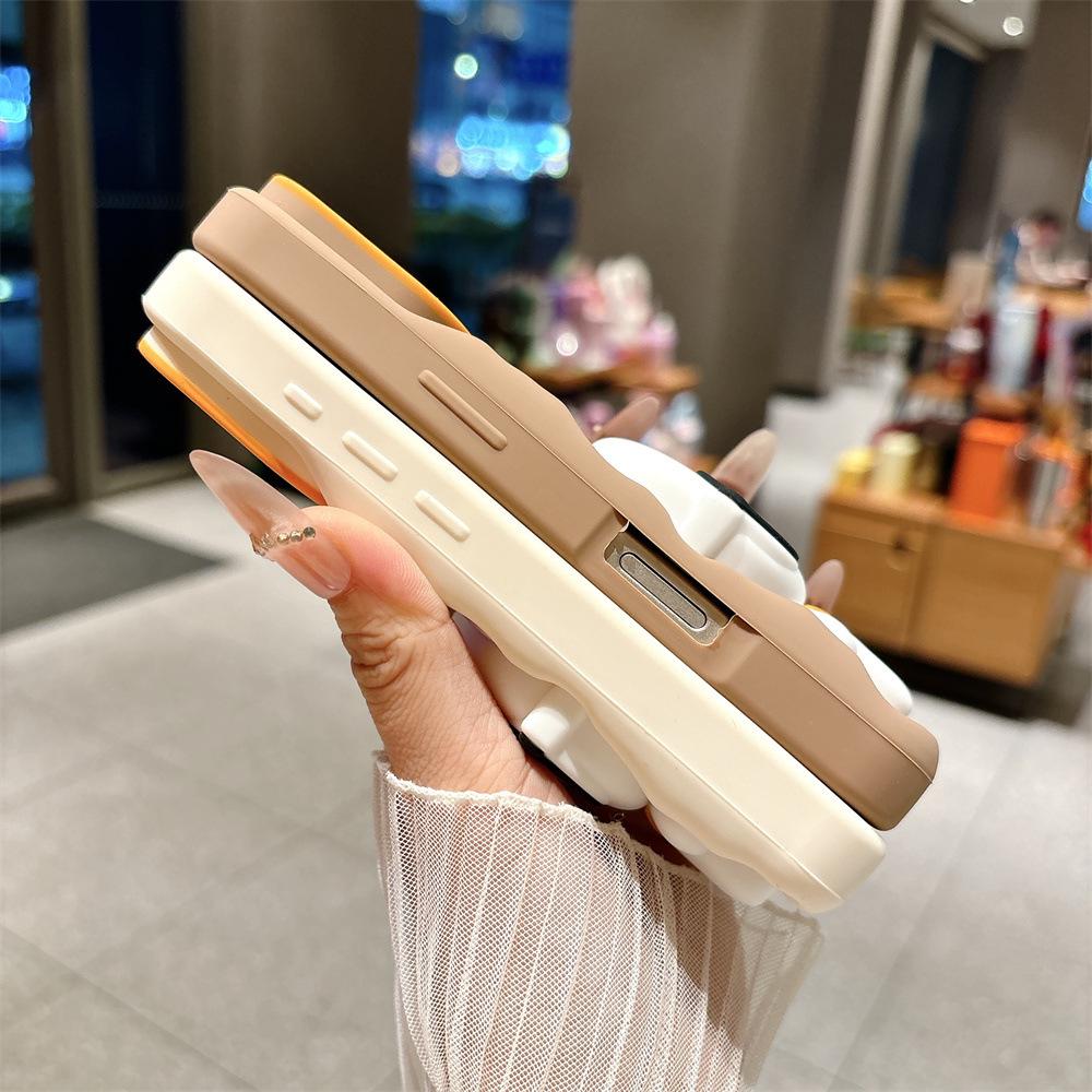 Мультяшный медведь с самоиронией, чехол-подставка для телефона для iPhone 11/12/13/14/15/16/17/PRO MAX