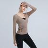 Женский быстросохнущий топ для йоги с длинным рукавом, весна/лето 2024