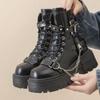 2025 Тренд Женские Ботильоны на Платформе Плоские Ботинки Для Зимы Повседневная Кожаная Обувь Новые Кроссовки Роскошные Ботинки-Гладиаторы Мотоциклетные Ботинки Женские