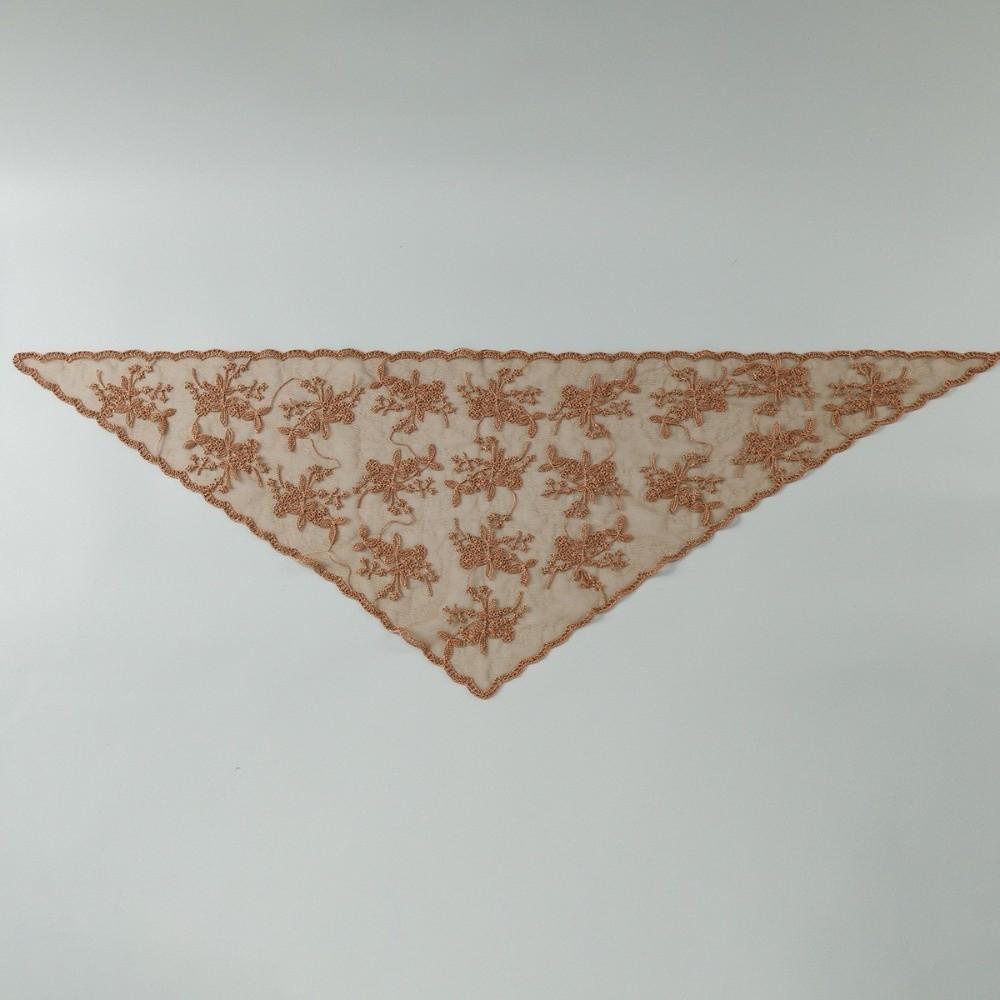 Elegant Crochet Head Scarf Vintage Lace Triangle Scarf New Embroidered Flower Scarf Church