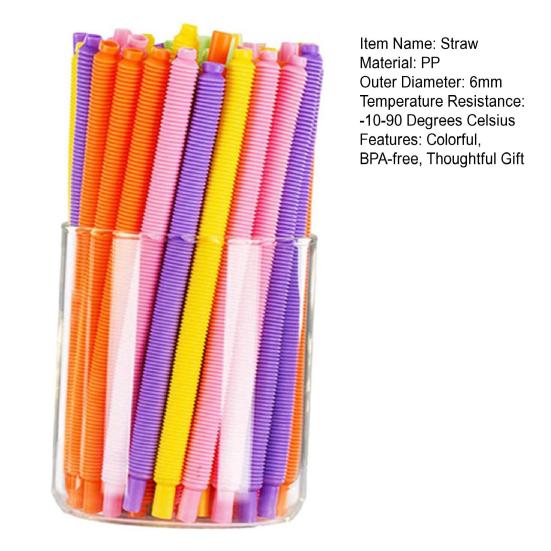 Разноцветные изогнутые гибкие соломинки 6 мм, многоразовые, пищевой пластик, гибкие соломинки для питья, для дня рождения, дома, путешествий