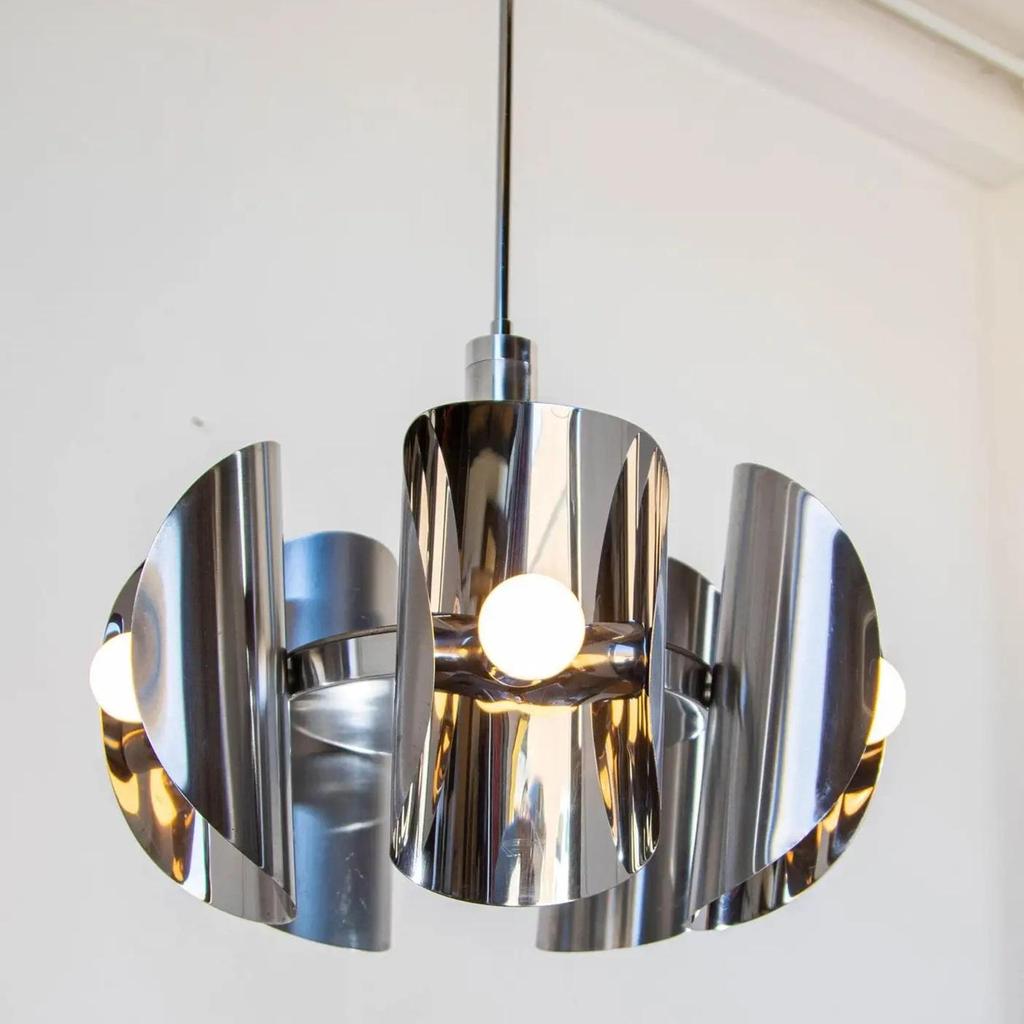 Vintage Chrome lamp Space Age Chandelier with 5 lights Artistic Luxury Modern Chandelier