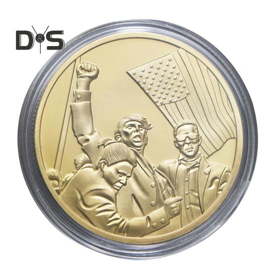 Золотая коллекционная монета президента Америки, резной значок 47-го президента США, круглый металлический медальон, украшение для домашнего офиса