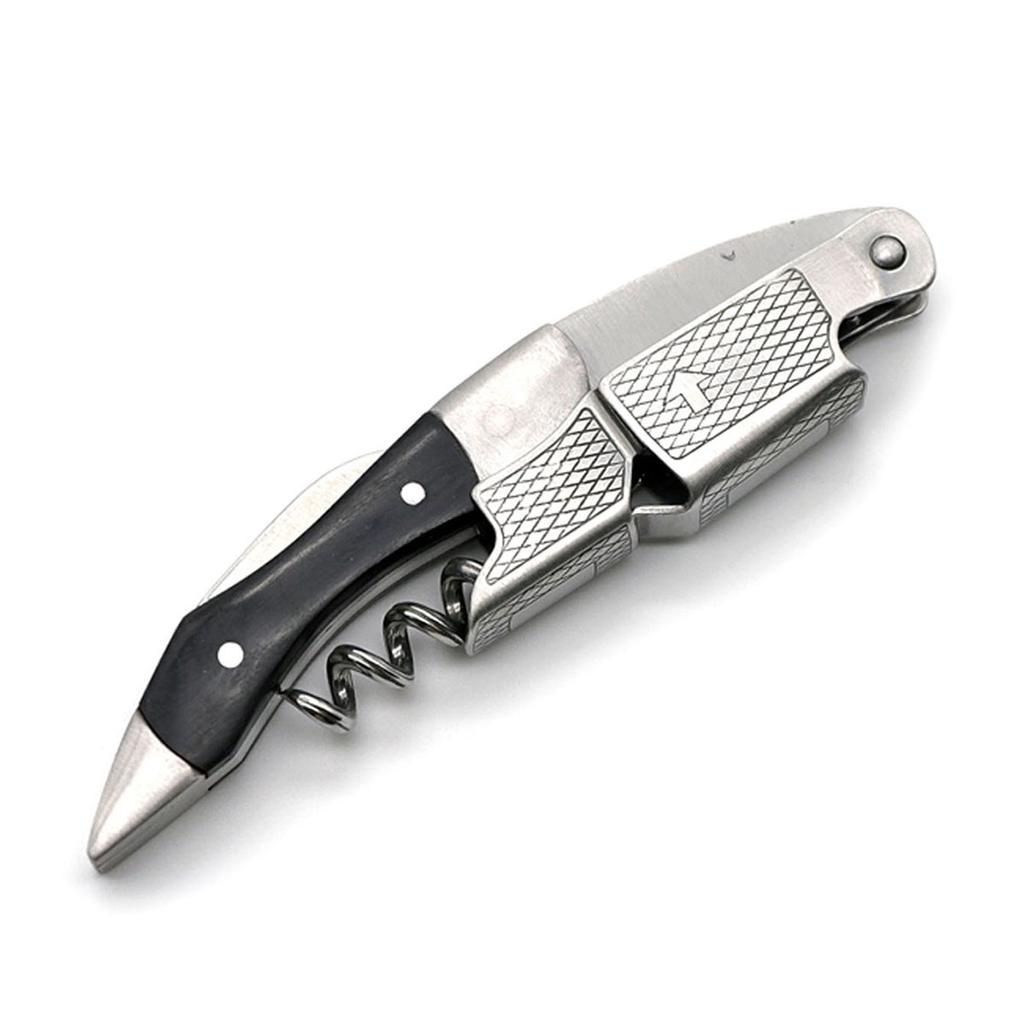 Профессиональный штопор для официантов, винный ключ с эргономичной деревянной ручкой, открывалка для пивных бутылок и резак для фольги