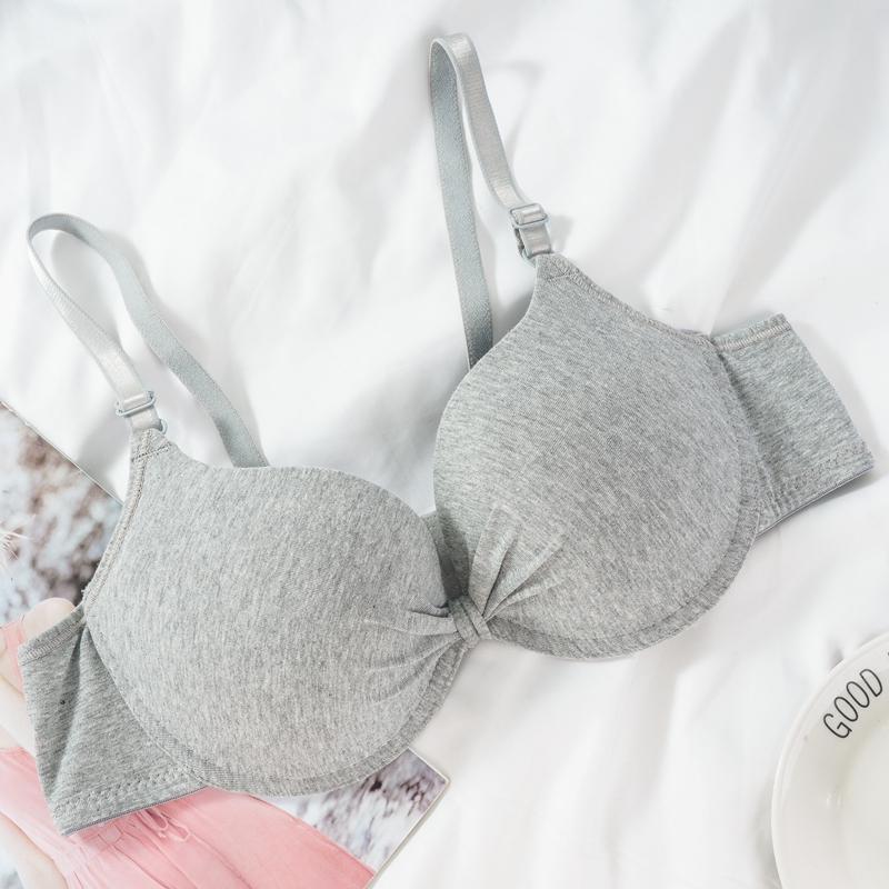 Sexy Women's Cotton Push Up Gathered Bra Deep V Underwire Ladies Brassiere Lingerie Solid Bras Backless Intimate Underwear Bras