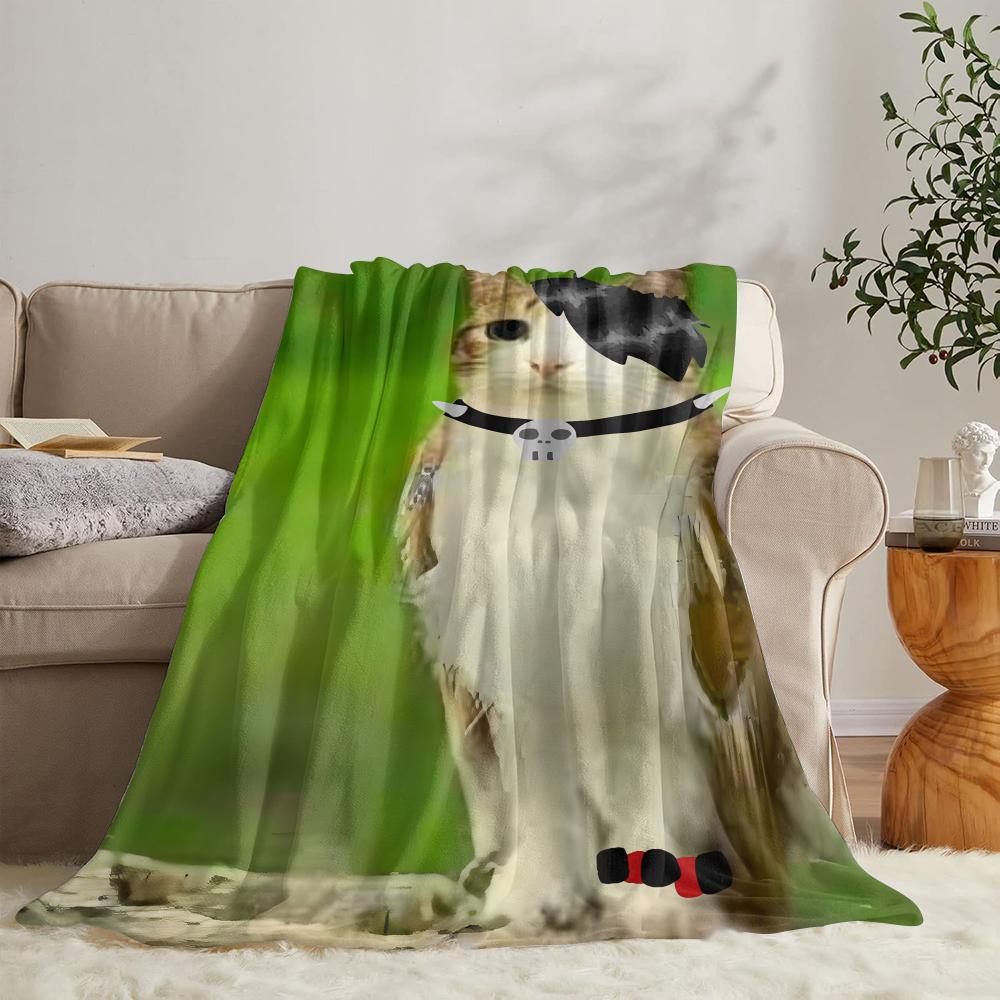 GUOYU Blanket Internet Meowl Cat Owl Meme Throw Soft Flannel Throw Summer Blanket Lightweight Cozy Nap Blanket for Sofa Bed Travel