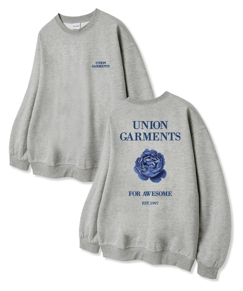 UNION GARMENTS Худи из махровой ткани Rose Up Серый
