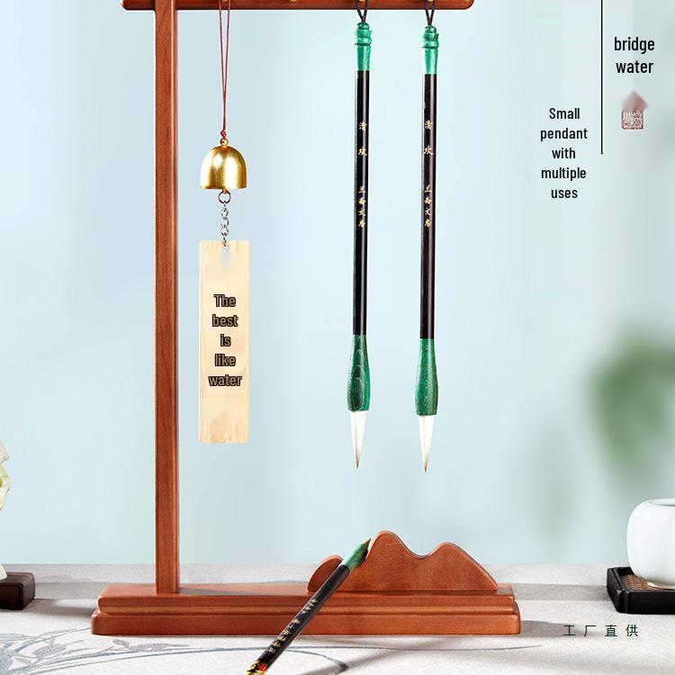 Solid Wood Calligraphy Brush Stand: Multifunctional Brush Holder for Beginners
