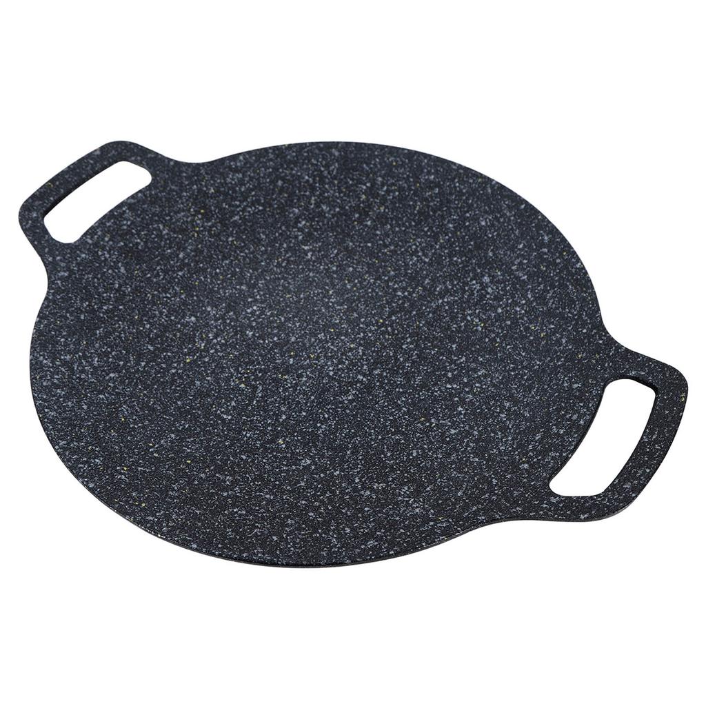 Круглая корейская сковорода для барбекю с антипригарным покрытием, алюминиевая сковорода для гриля с перчаткой против ожогов, зажим для еды 38 см