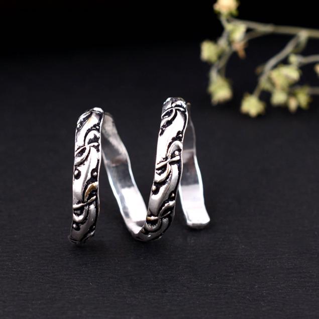Unique Handmade Silver Arthritis Ring Adjustable Splint Thumb Band Pain Relief Therapy Jewelry Gift for Women & Men
