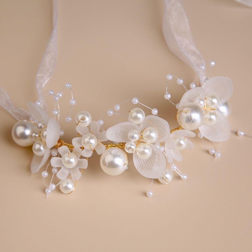 Ribbon Bride Hair Jewelry Hair Ornaments Wedding Headwear Flower Hair Hoop Bridal Headwear