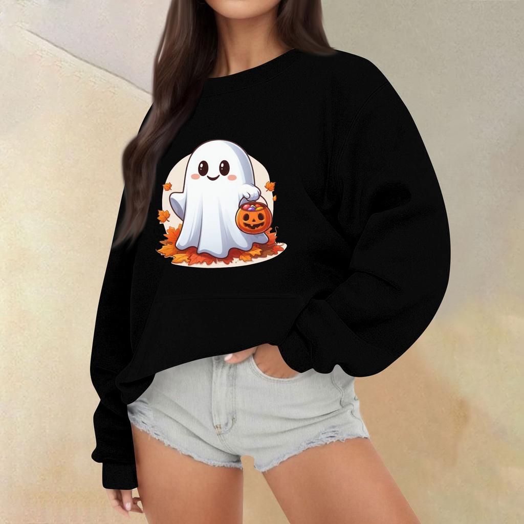 Женские топы осень-зима, женские толстовки с длинным рукавом, повседневные топы свободного кроя с круглым вырезом