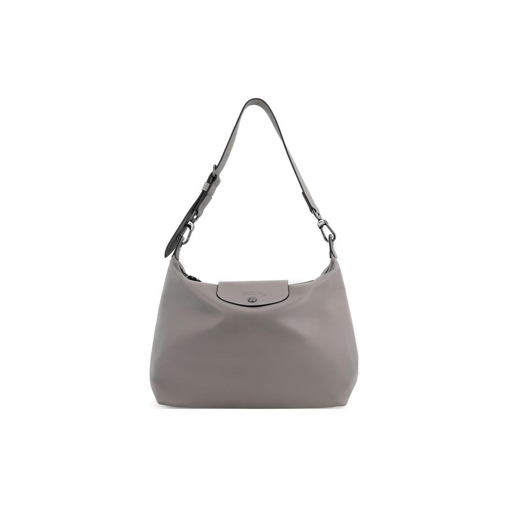 Longchamp Le Pliage Xtra 32 Snap Zipper Hobo Leather Crescent Bag Women bags Dove-Grey 10189987P55