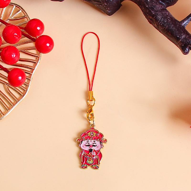 Милый брелок Five Gods Of Wealth, китайский Новый год, счастливый брелок, подвески, украшения для сумок, цепочки для телефонов, аксессуары, подарки
