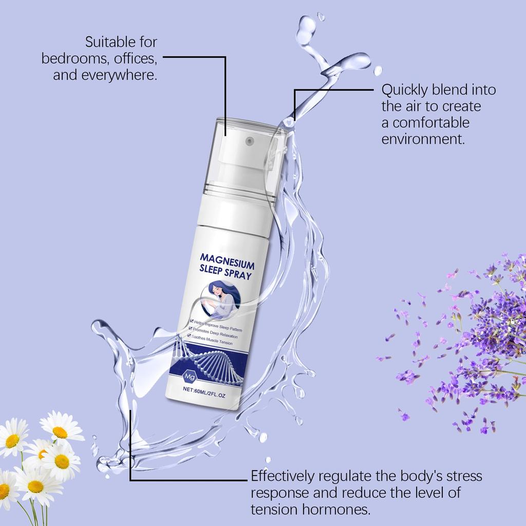 Спрей с магниевым маслом, Спрей с чистым магниевым маслом, Магниевый спрей для ног, легко впитывается, восполняет запас магния в организме, 60 мл