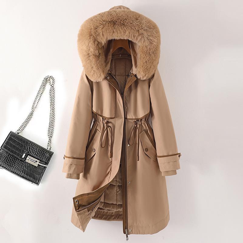 Women's Winter 2025 Parka: New Style, Down Cotton, Plus Size, Thick Liner, Detachable Cotton-Padded Jacket