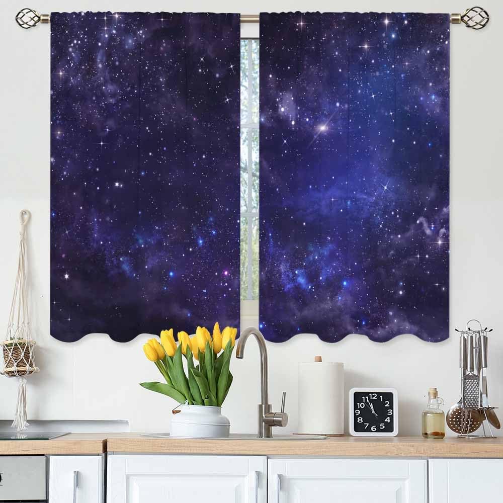 Japanese Style Kitchen Curtains Vintage Great Waves Kanagawa Artistic Short Tier Curtains for Bathroom Cafe Small Window Drapes