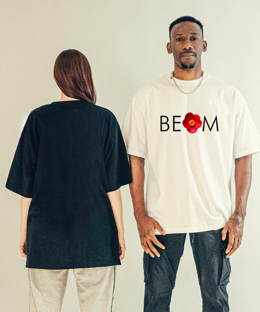 BEOM Футболка оверсайз с логотипом-камелией BEOM Белая