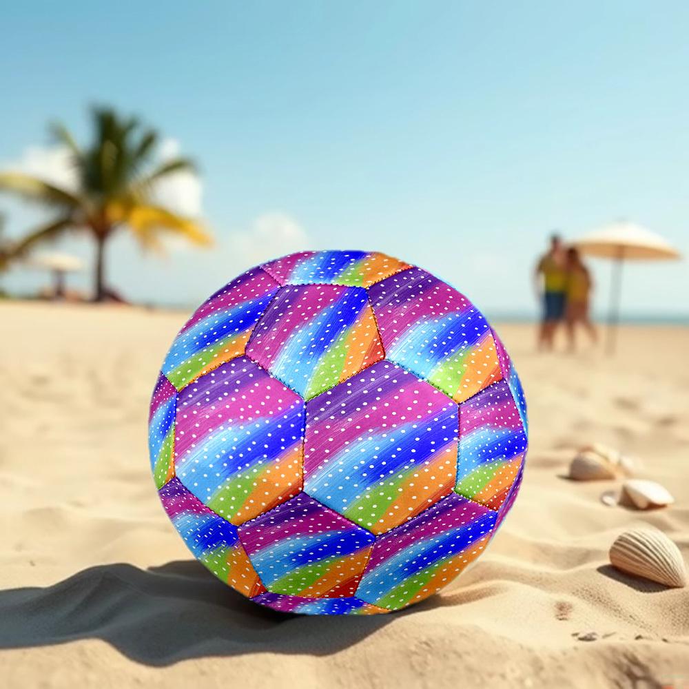 1pc Polka Dot Rainbow Size 5 Soccer Ball Professional Match Training Football Indoor &Outdoor Sports Ball Lightweight Durable m6522