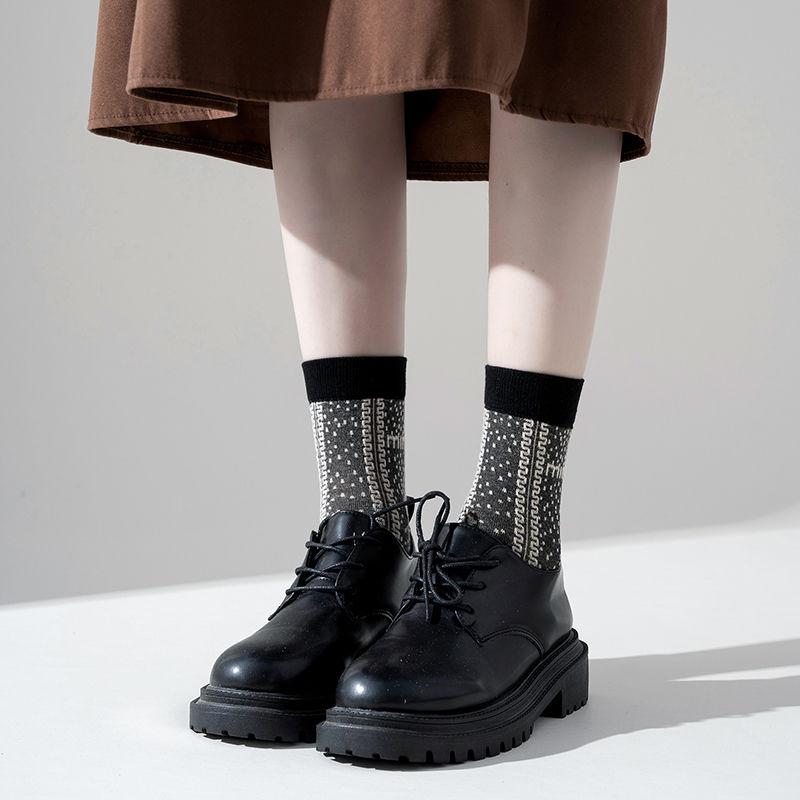 5 Pairs of Women's Cotton Bottom Crystal Silk Middle Tube Thin Cut Hollow Black Versatile Long Tube Stockings