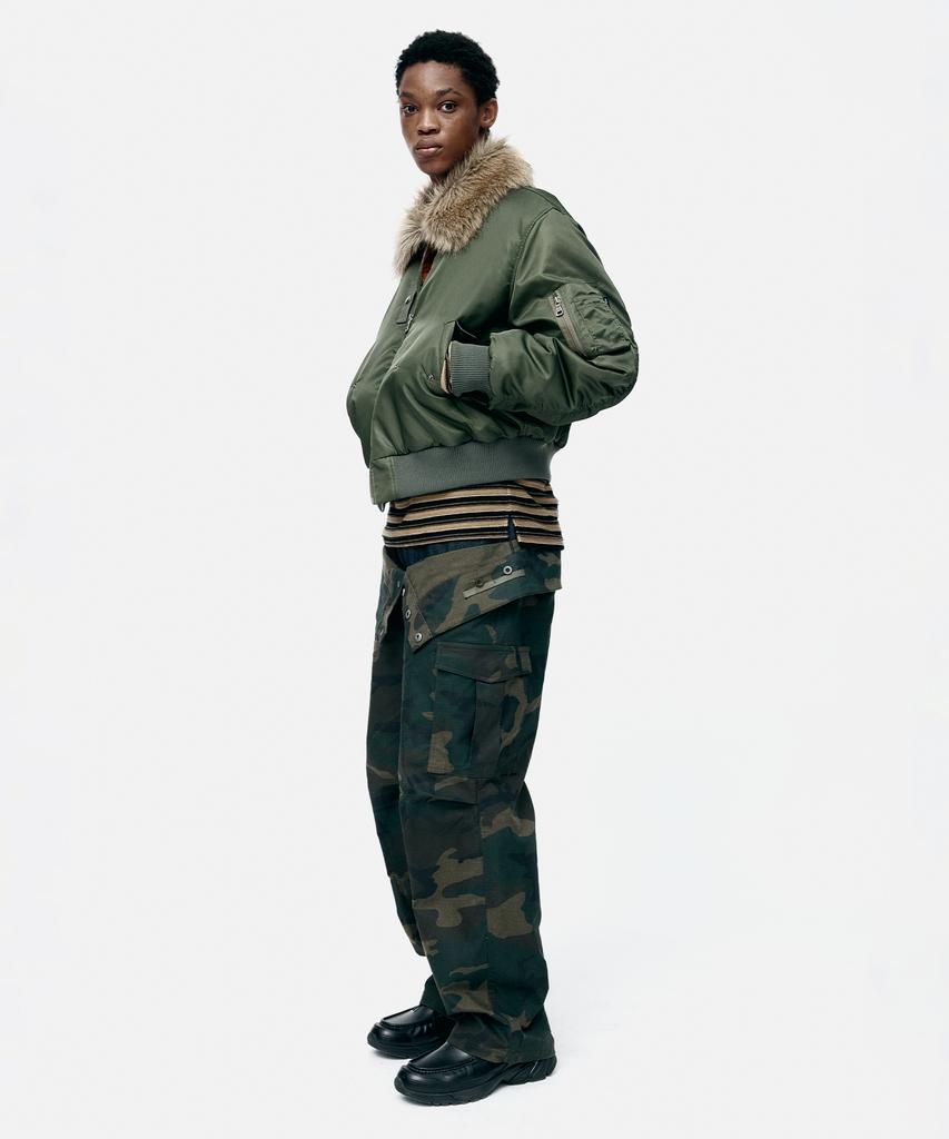 Adsb Andersson Bell Fur Collar Ma-1 Bomber Awa737U(Khaki)